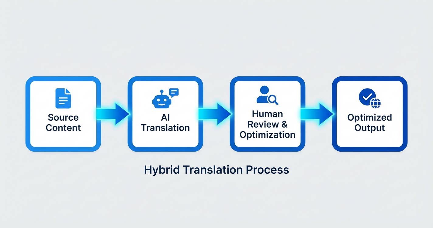 AI translation with human review and optimization