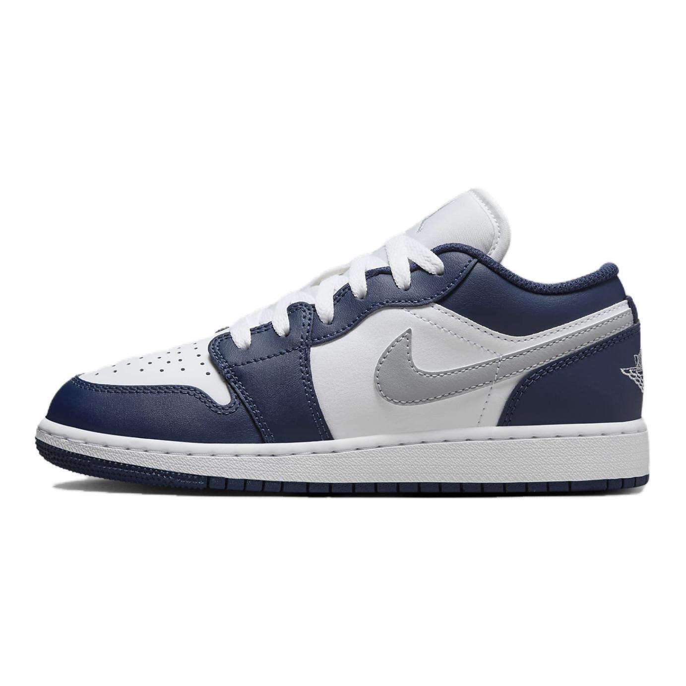 Jordan Air Jordan 1 轻便舒适  低帮 儿童篮球鞋 灰蓝 青少年