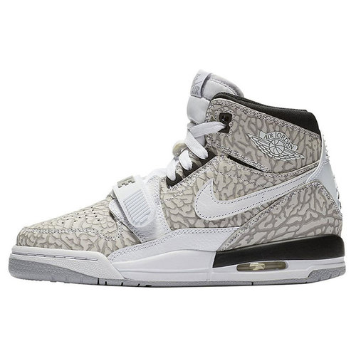 Jordan Legacy 312 皮革 爆裂纹 耐磨 高帮 儿童篮球鞋 白水泥