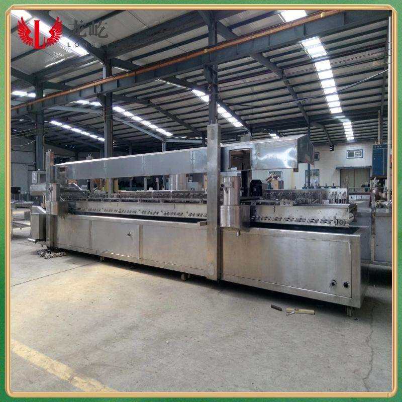 Automatic temperature control coupled frying machine double mesh belt frying equipment scraper eggplant box line efficient intelligent temperature control