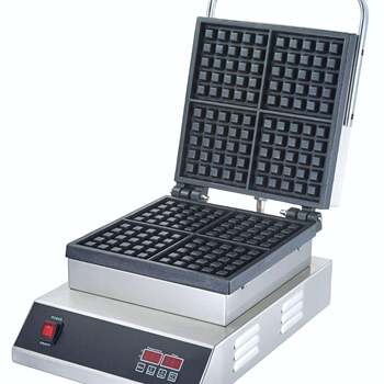 Guangzhou's first commercial digital display system, belgian waffle oven, large four-compartment electric baking pan, evenly heats scones on both sides