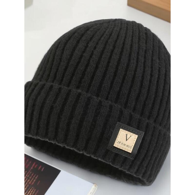 Winter Unisex Hat Solid Color Multifunctional Casual Wool Hat Windproof Warm Ear Protection Wool Lining Thick Knitted Wool