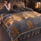 8.5 catties thickened milk velvet bed four-piece set coral velvet plus velvet warm quilt cover cover flannel sheet winter style