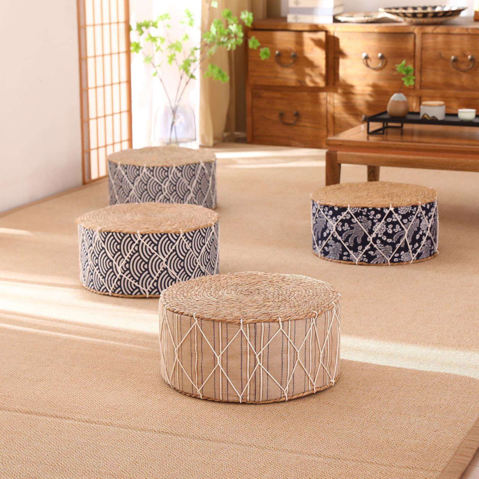 Straw mat thickened futon tatami seat pier floor pier mat woven cushion floor mat living room bay window home