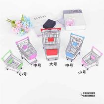 Mini shopping cart creative supermarket trolley trolley childrens play house toy ornament model