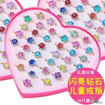 Childrens Ring Princess Cute Little Girl Diamond Cartoon Jewelry Girls Baby Toy Elsa Female Rhinestone Ring