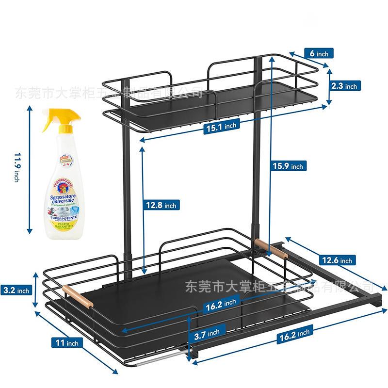 Drawer-Type Pull-Out Basket Bathroom Kitchen Cabinet Storage Box Pull-Out Under-Sink Storage Kitchen Rack Storage Shelf