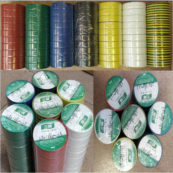 Sanxiong Extremely Adhesive Insulating Flame-Retardant Tape, Electrical Wire Tape, Pvc Waterproof and High-Temperature Resistant Two-Color Ground Wire Tape
