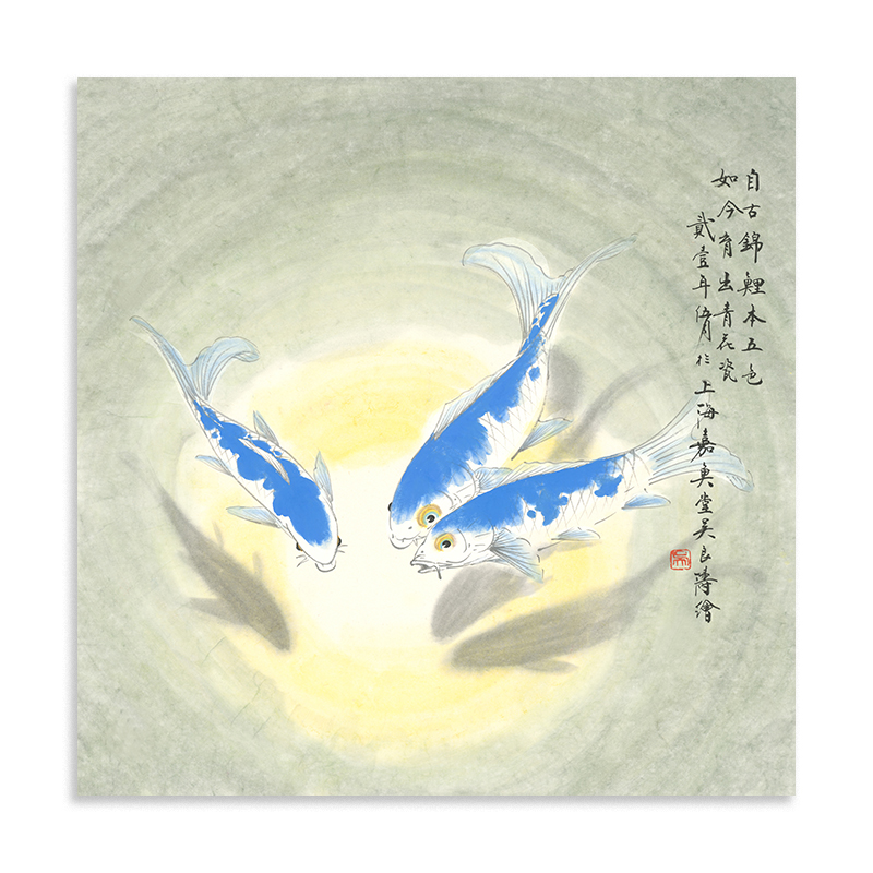 (The reserve price is leaked) National first-class artist Wu Liangtao (blue and white porcelain) signed limited edition