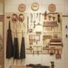 Wooden hole board custom-made tools wall home storage entrance entrance hole board Nordic wall shelf
