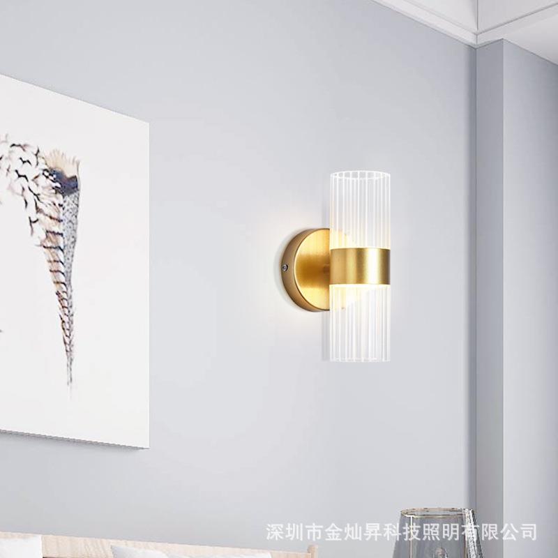 Nordic Modern Wall Lamp, Simple Living Room Background Wall, Bedroom Bedside Corridor, Creative and Unique Dual-Head Lamp with up and down Lighting