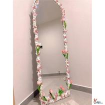 Mirror edge decorative frame internet celebrity tulip clay diy transformation edging floor mirror full body mirror decoration