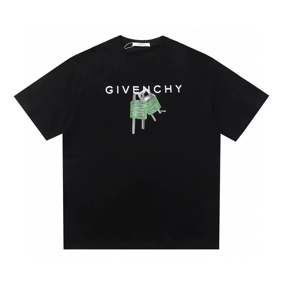 Givenchy, хлопковая летняя футболка для отдыха с круглым вырезом, свободный крой