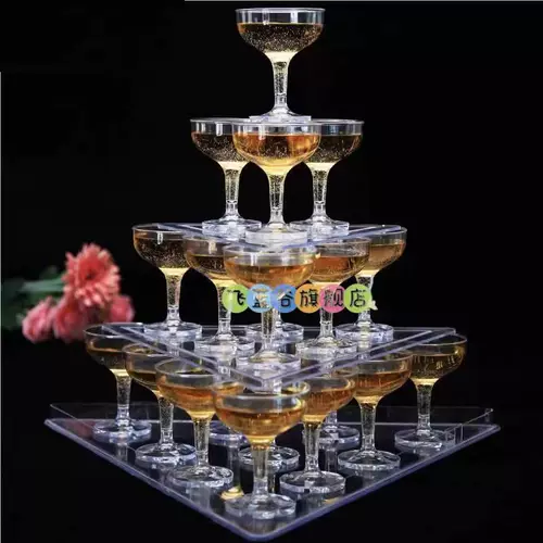 Акриловый пластиковый прозрачный одноразовый бокал для шампанского