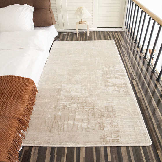 床边毯奶油风轻奢高级感卧室地毯主卧房间床头现代简约床前垫家用