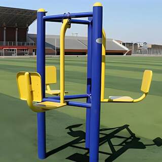 Outdoor three-position sit-on device, community fitness equipment area, park community fitness path, leisure equipment sit-on device
