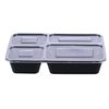 1250ml Four-Compartment Disposable Fast Food Box, Three-Compartment, Five-Compartment, Take-Out, Transparent, Business, Black, Compartmentalized Meal Packaging Box