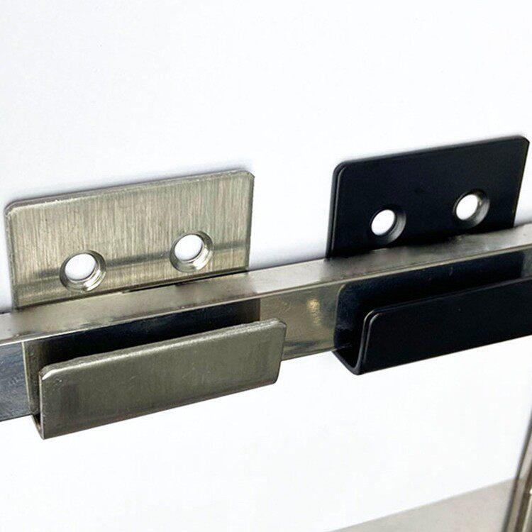 Stainless Steel Brushed Black Bayonet-Style Hanging Bracket for Square Tube, Hook Bracket, Shelf Display Board, New Product Hanger