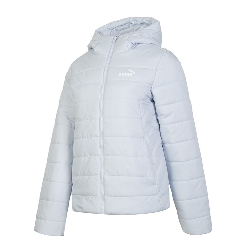 PUMA彪马 纯色防风保暖连帽夹克棉服 女款 蓝色