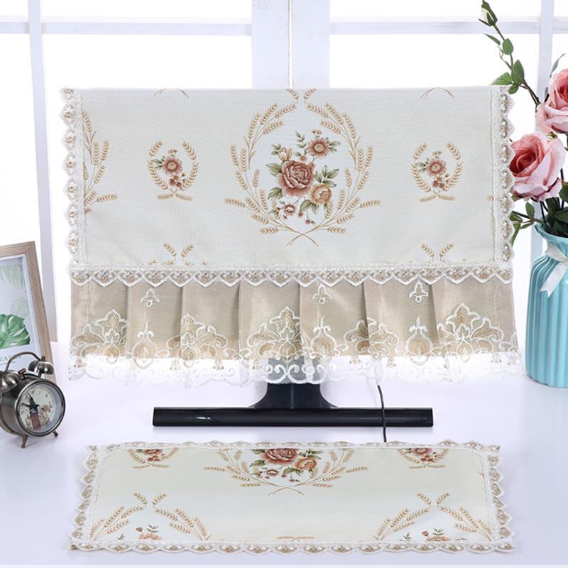 Computer Dust Cover Fabric Lace Lcd Monitor Cover Office Computer Dust Cover Desktop Computer Dust Protection