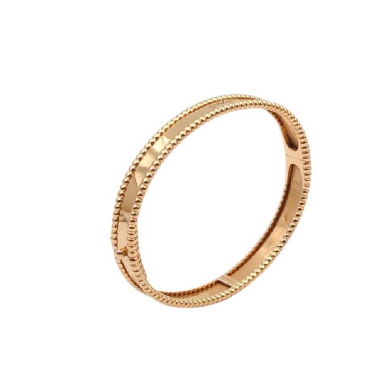 9.9 New Van Cleef & Arpels Perlée Kaleidoscope Signature Bracelet 18K Rose Gold S