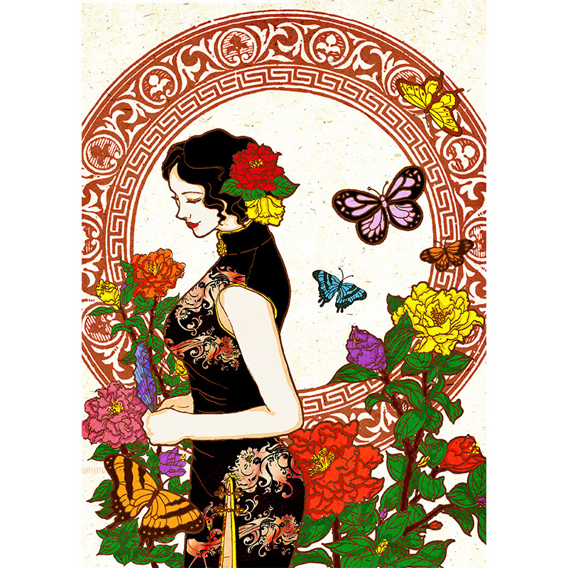 (New Product Special) Limited Print by National Trend Artist MollySu (Woman in Cheongsam)