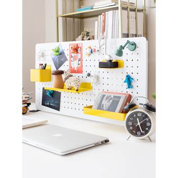 Desktop perforated board table storage rack without punching metal office desk can stand clip storage wall display rack