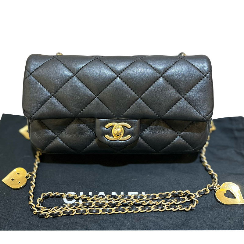 [98% New] Chanel 22B Heart Coin Purse Cf Mini Flap Bag with Chip Model Crossbody Bag for Women