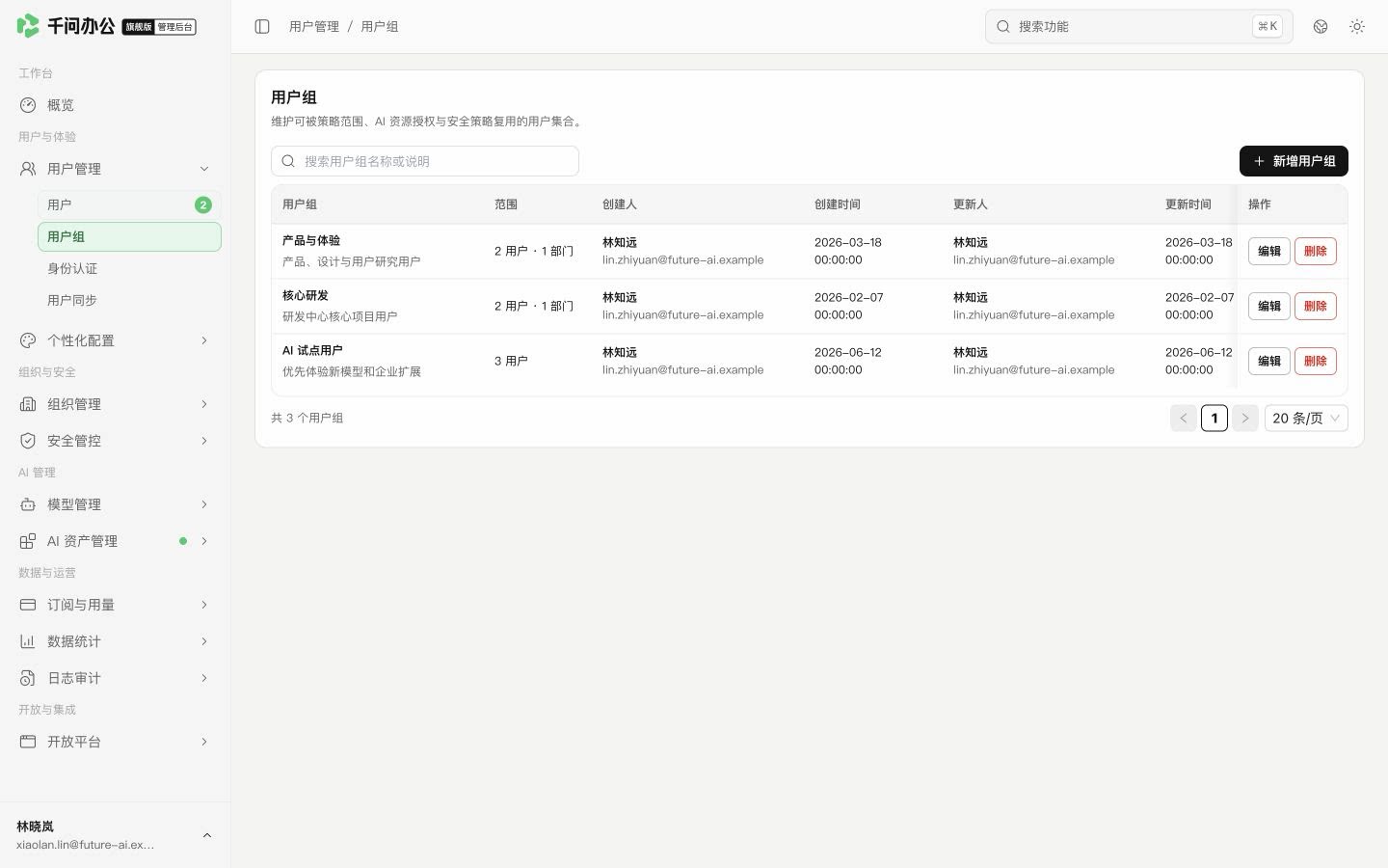 QwenWork 产品界面