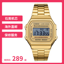 Hong Kong direct mail Casio Watch sports leisure small gold watch stainless steel men's watch a168wg-9w