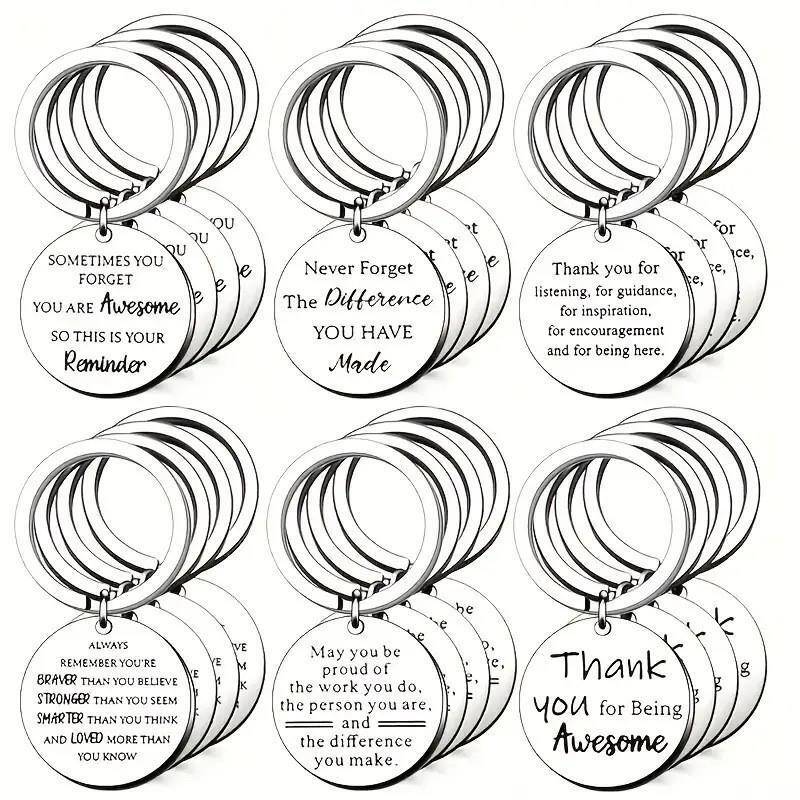 Cross-Border Hot-Selling Stainless Steel Keychain 24-Piece Set Thank You Gift Key Pendant with Engraving Creative Thanksgiving Cross-Border Hot-Selling Stainless Steel Keychain 24-Piece Set Thank You Gift Key Pendant with Engraving Creative Thanksgiving
