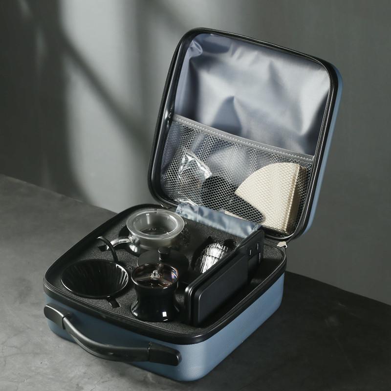 Travel Hand-Brewed Coffee Set, Outdoor Portable Camping V60 Equipment, Home Entry-Level Hand-Ground Coffee Machine Complete Set