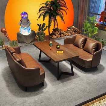 Fremi retro camping style bar deck sofa barbecue shop coffee shop milk tea restaurant restaurant bar bistro clear bar table and chair bed sheet pull cart