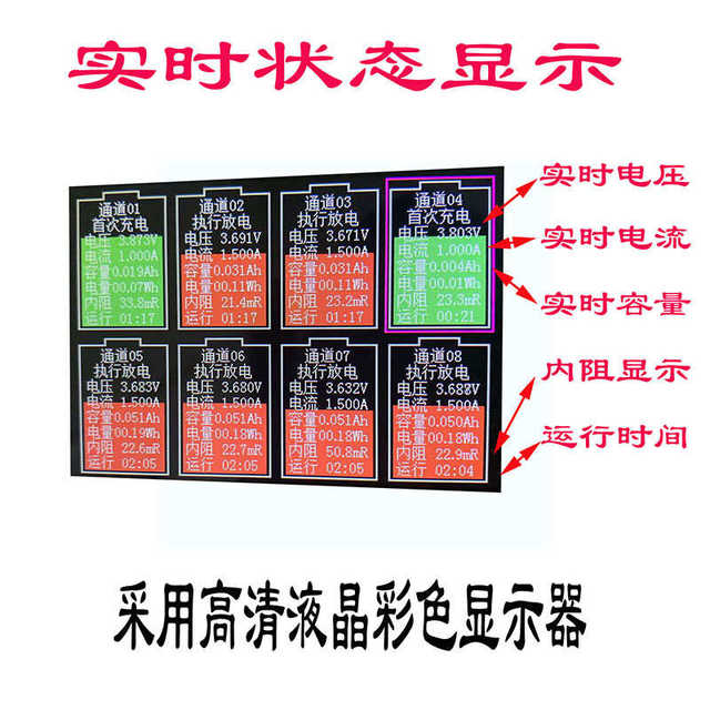 Custom made lithium battery capacity cabinet 18650 battery cell polymer battery capacity tester charge and discharge 5V3A