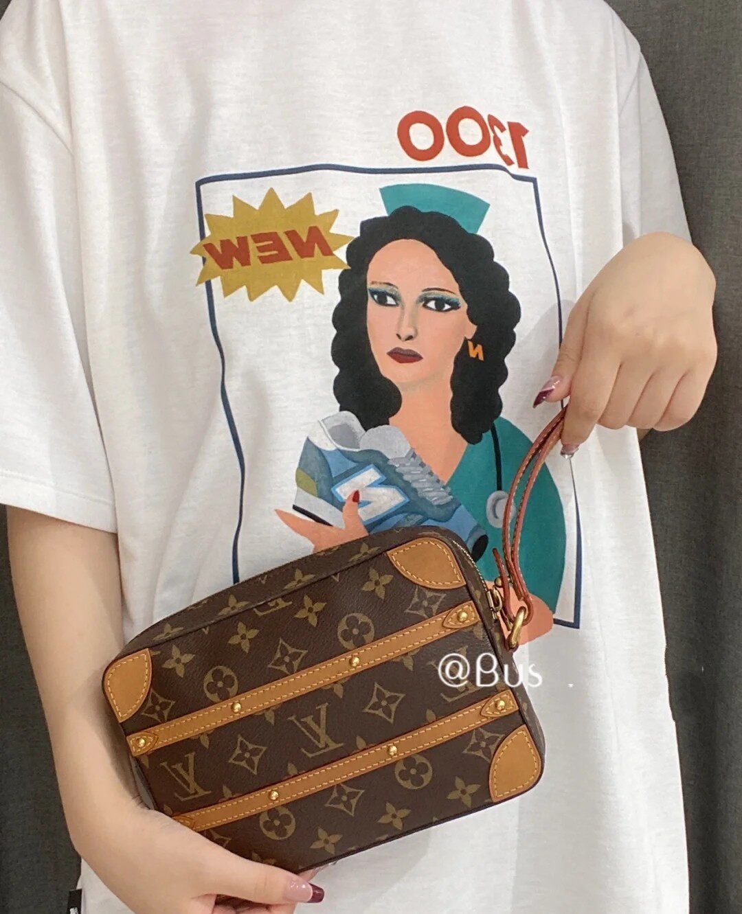 Клатч 【99新】lv路易威登soft trunk pouch老花手拿包男包女包正品包包 Louis Vuitton