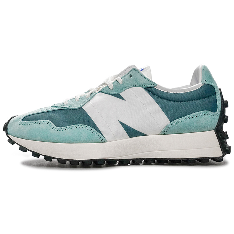 New Balance NB 327 运动健步 织物耐磨 中帮跑步鞋 女款 蓝白