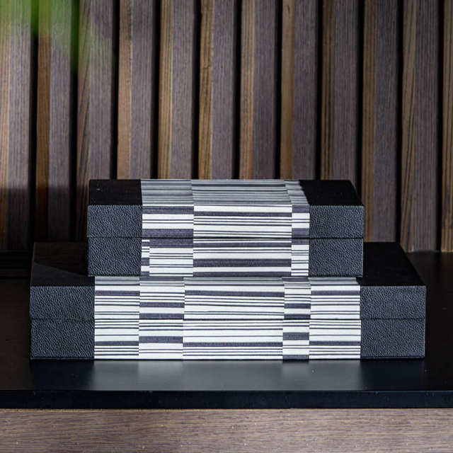 Model house health hall entrance ornament storage box desktop retro eclectic horse hair decoration box soft decoration design
