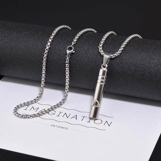 Children's Necklace Boys Can Whistle Retro Boys Internet Celebrity Hip-Hop Street Dance Show Performance Necklace Accessories