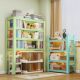 Wrought iron bookshelf household simple floor-standing storage rack color living room storage rack library steel children's bookcase