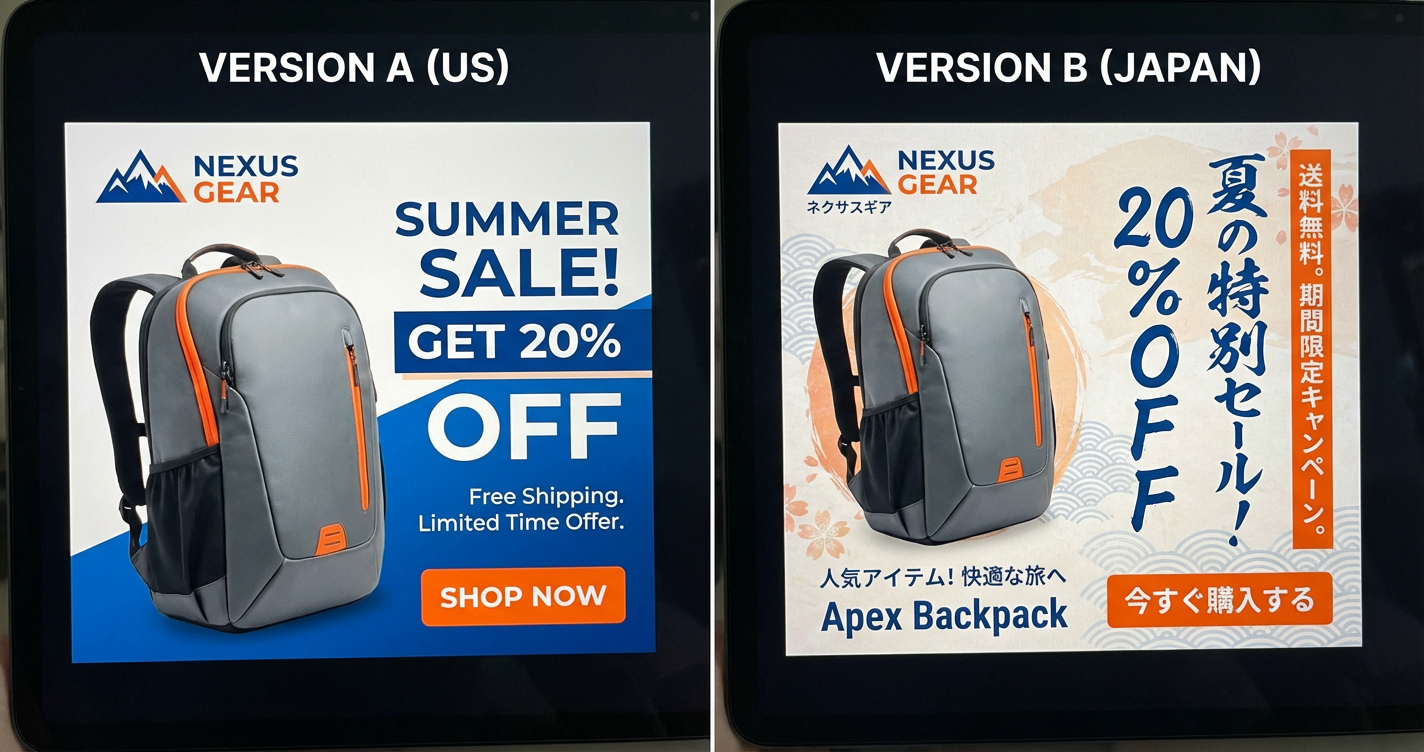 Same product be localized in different regions by AI agent