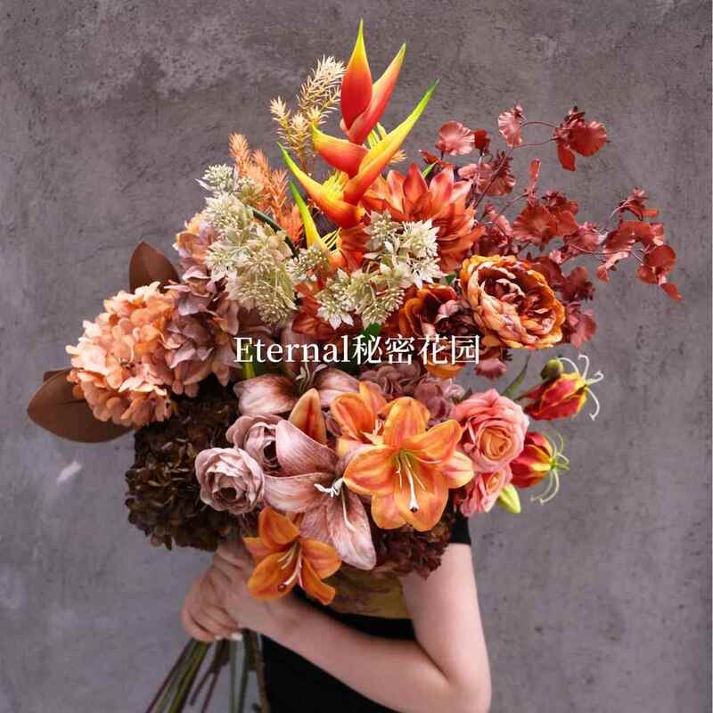 【10 Pieces with Free Shipping】Jinhua Jindong Secret Flower House Crafts Co., Ltd. Artificial Flowers in Autumn Orange and Coffee Color 【10 Pieces with Free Shipping】Jinhua Jindong Secret Flower House Crafts Co., Ltd. Artificial Flowers in Autumn Orange and Coffee Color
