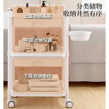 Tool car storage rack push cart waterproof thick pipe mobile beauty storage car storage rack instrument rack medical beauty system