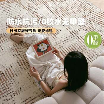 Glue-free carpet, waterproof, living room, simple minimalist, high-end style covering ancient money style coffee table blanket, middle-aged bedroom bedside blanket