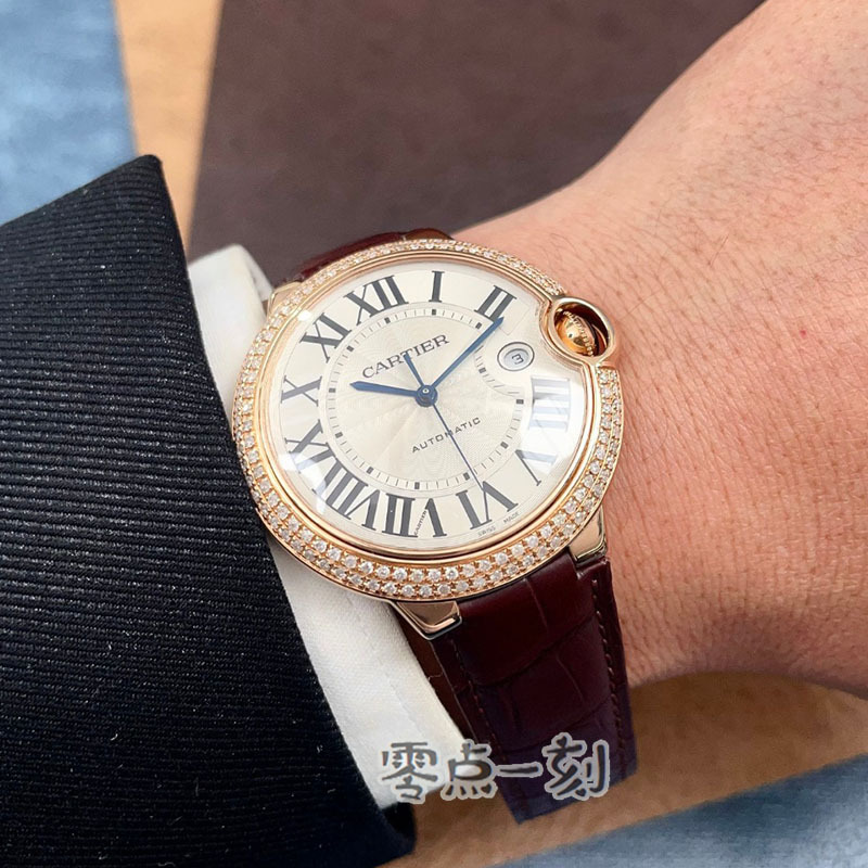 The Official Price Is 144,980 Yuan, 98% New Cartier Blue Balloon 42mm Men's Watch Automatic Mechanical W6900651 with Diamonds Added Later