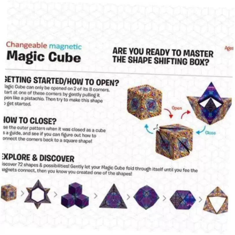 3D Changeable Magnetic Magic Cube For Kids Puzzle Cube Toys