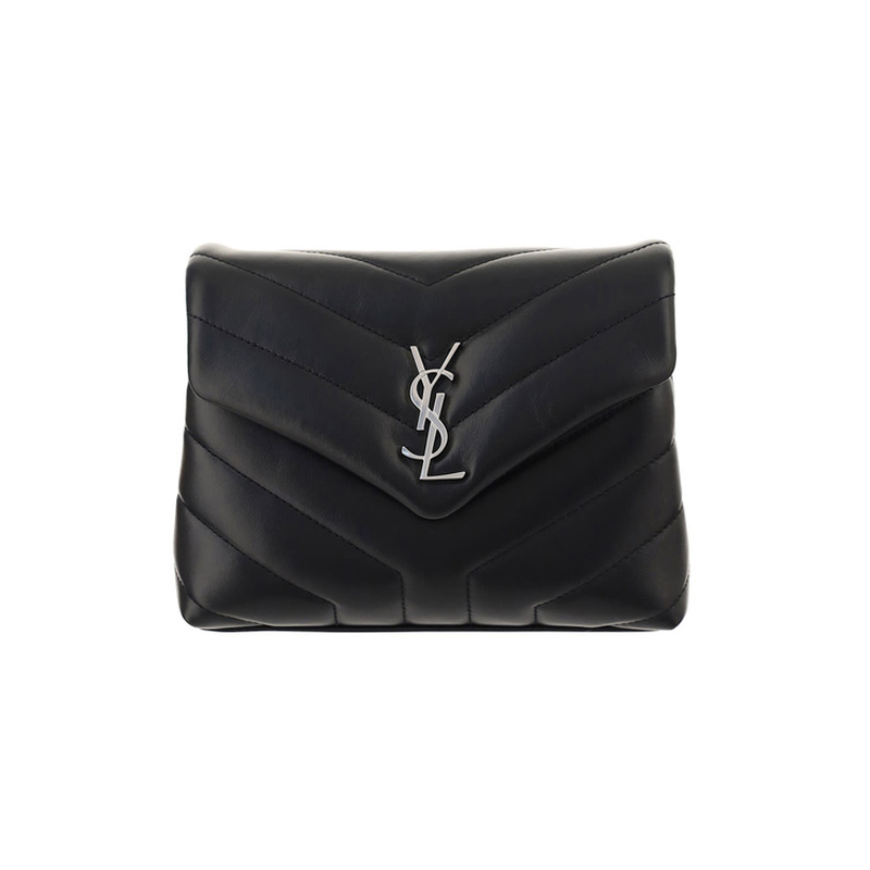 SAINT LAURENT圣罗兰 包盖式 牛皮 单肩包 迷你 女款 黑色