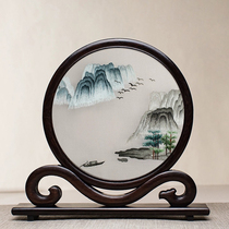 Su embroidery double-sided embroidery pure hand embroidery table screen Beautiful Mountains and Rivers new Chinese style home decoration ornaments gifts