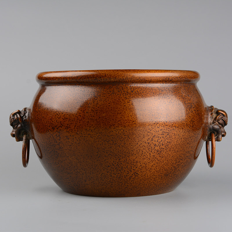 Pure copper incense burner dedicated to household new Chinese ornaments collection bronze master lucky cylinder