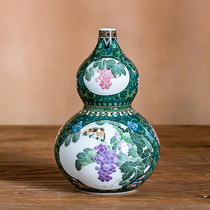 Heavy industry old porcelain gourd window vase 1970s official kiln display porcelain Hongjiang big ball clay antique collection ornaments