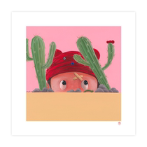 Guo tide artist Wang Le (waiting) limited-volume signed print childrens room decoration